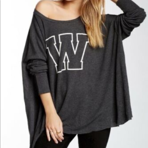 Wildfox Simply Sport Effortless W” Thermal Pullover Sweater/Top - Picture 10 of 10